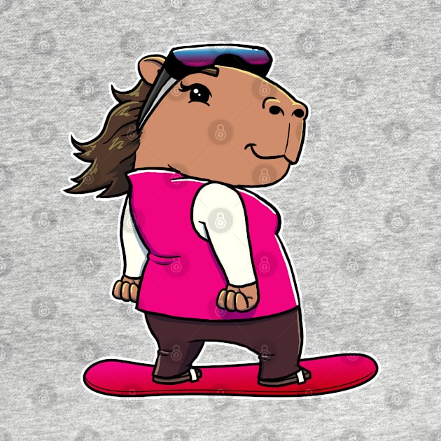 Capybara Snowboarder Girl Snowboarding by capydays